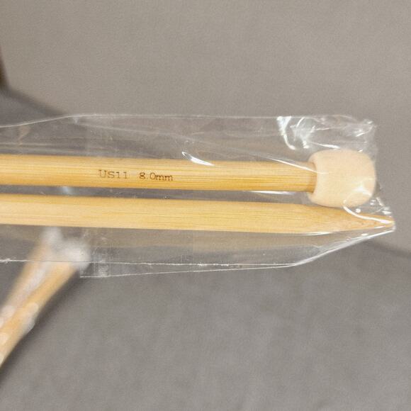 Bamboo Knitting Needles 13" 8mm US11 Ball End 7 pair avail other sizes too NEW - Picture 2 of 5